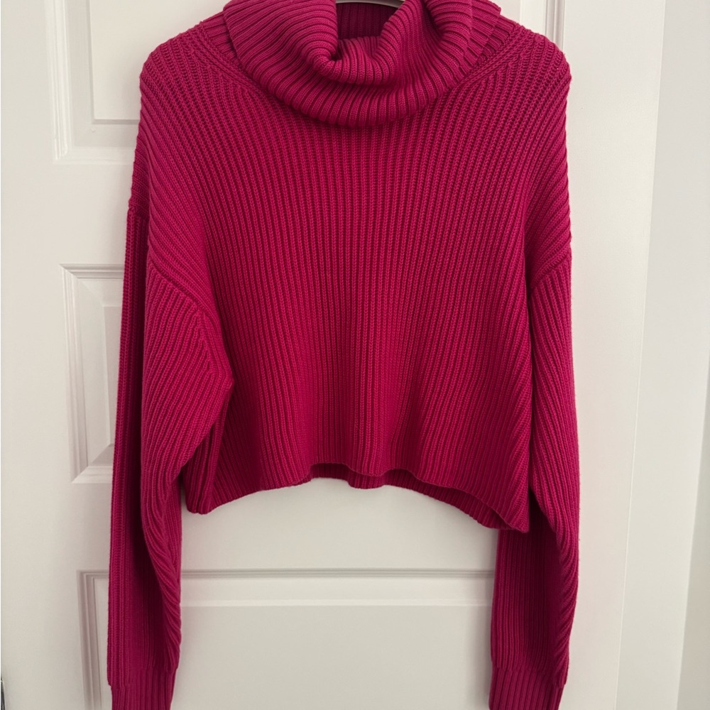 Aritzia Babaton Fuchsia Cowl Neck Sweater